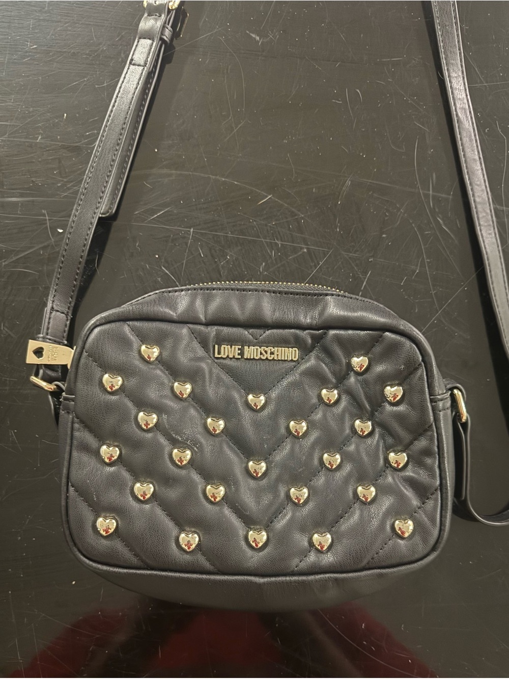 Love Moschino Leather Crossbody Bag Studded